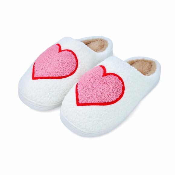 New Size 6.5 -7 Memory Foam Heart Slippers - Picture 1 of 1